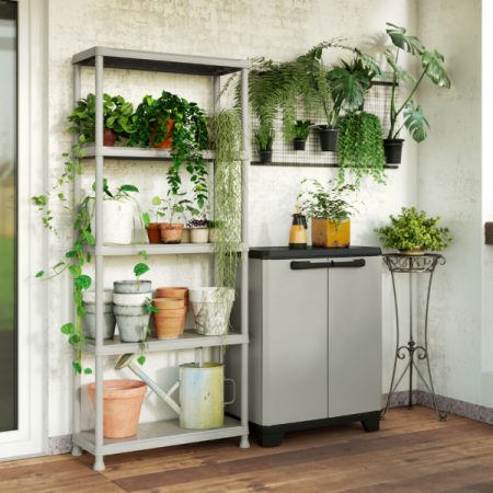 ชั้นเอนกประสงค์ ชั้นวางของ รุ่น Plus Shelf 75/5 สีครีมเบจ จากยุโรป ประกอบง่าย รองรับน้ำหนักสูงสุด 25 กก.แข็งแรง Keter by จัดบ้าน