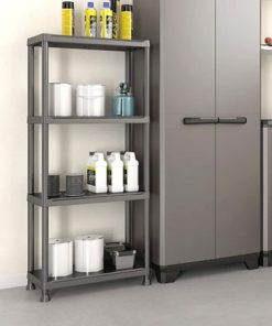 ชั้นเอนกประสงค์ ชั้นวางของ รุ่น Plus Shelf 60/4 จากยุโรป ประกอบง่าย รองรับน้ำหนักสูงสุด 20 กก. แข็งแรง Keter by จัดบ้าน
