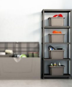ชั้นเอนกประสงค์ ชั้นวางของ รุ่น Plus Shelf 75/5 สีดำ จากยุโรป ประกอบง่าย รองรับน้ำหนักสูงสุด 25 กก.แข็งแรง Keter by จัดบ้าน