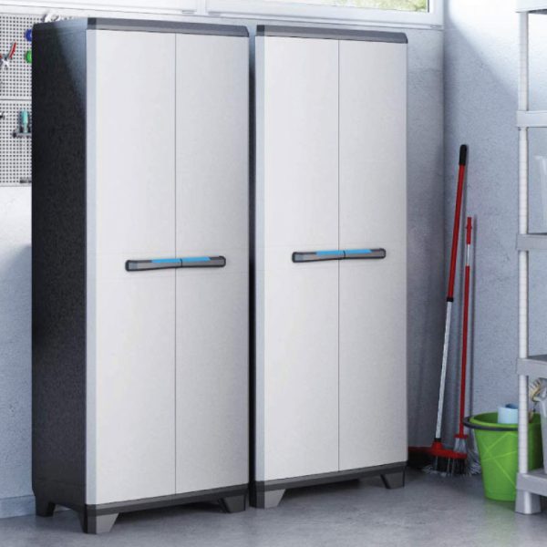 ตู้เก็บของพลาสติก เอนกประสงค์ พลาสติกพรีเมี่ยม รุ่นชั้นวาง SETคู่ 2 ตู้ LINEAR-High จากยุโรป แข็งแรง Keter by จัดบ้าน