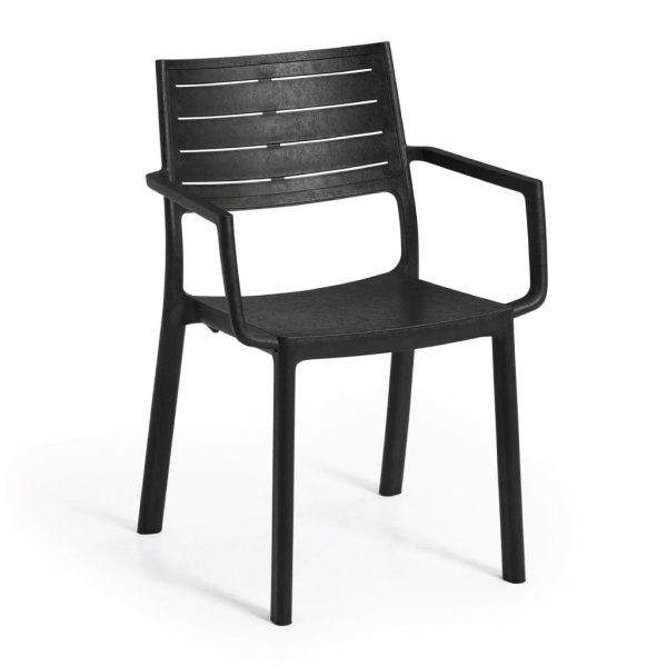 เก้าอี้กลางแจ้ง ในสวน พลาสติกพรีเมี่ยม METALINE CHAIR CAST IRON จากยุโรป กันแดดฝน Keter by จัดบ้าน